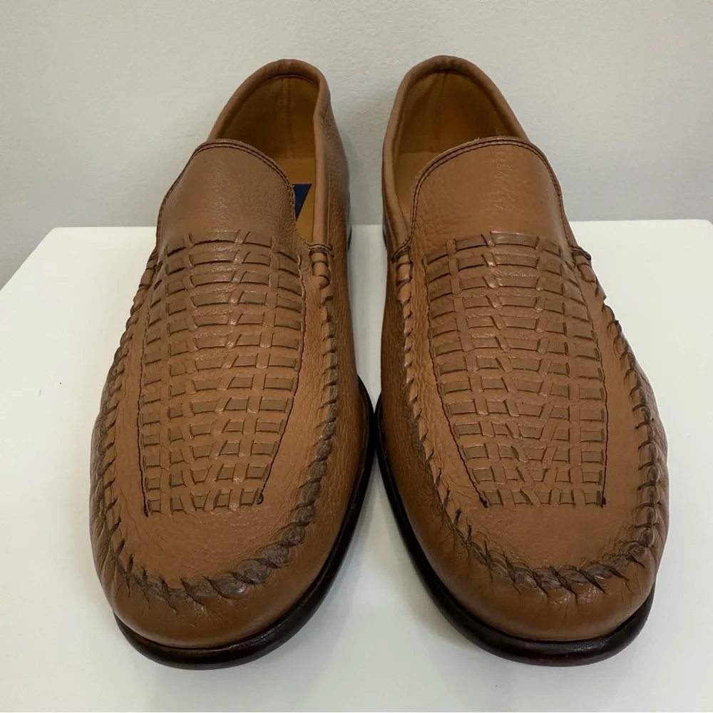 Bostonian Men's Tan Soft Leather Woven Leather Loafer Men's Size 12 M Career